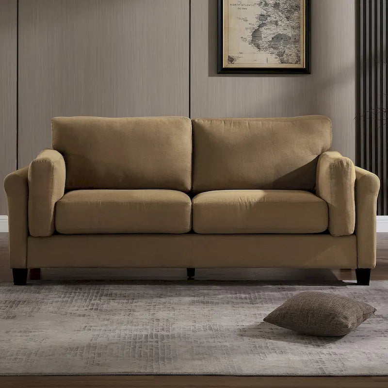 9283955785887_556716 Modern Double Arm Sofa,Deep Seat Couch,Pillowed Back Cushions,Durable Upholstered Fabric - Image 1