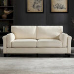 Modern Double Arm Sofa,Deep Seat Couch,Pillowed Back Cushions,Durable Upholstered Fabric - Image 2