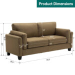Modern Double Arm Sofa,Deep Seat Couch,Pillowed Back Cushions,Durable Upholstered Fabric - Image 12