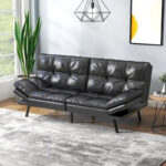 Modern Linen Futon with Memory Foam and Adjustable Armrests - Image 10