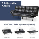 Modern Linen Futon with Memory Foam and Adjustable Armrests - Image 12