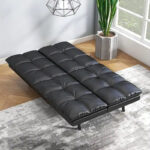 Modern Linen Futon with Memory Foam and Adjustable Armrests - Image 18