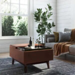 34 inch Wide Mid Century Modern Rectangle Table Ottoman