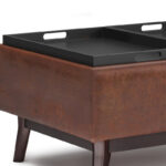 34 inch Wide Mid Century Modern Rectangle Table Ottoman - Image 5