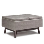 34 inch Wide Mid Century Modern Rectangle Table Ottoman - Image 11