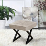 Textured Velvet Ottoman Vanity Stool 18X18X17 - Image 35