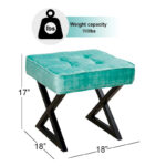 Textured Velvet Ottoman Vanity Stool 18X18X17 - Image 17