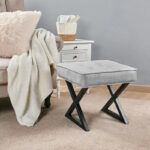 Textured Velvet Ottoman Vanity Stool 18X18X17 - Image 31