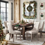 Dining Chairs Set of 6, Luxury Upholstered Velvet Kitchen Chairs Side Chair with Padded Seat Back and Solid Wood Legs - N/A - Image 31