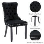 Dining Chairs Set of 6, Luxury Upholstered Velvet Kitchen Chairs Side Chair with Padded Seat Back and Solid Wood Legs - N/A - Image 13