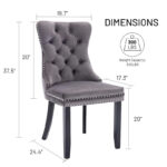 Dining Chairs Set of 6, Luxury Upholstered Velvet Kitchen Chairs Side Chair with Padded Seat Back and Solid Wood Legs - N/A - Image 20