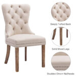 Dining Chairs Set of 6, Luxury Upholstered Velvet Kitchen Chairs Side Chair with Padded Seat Back and Solid Wood Legs - N/A - Image 25