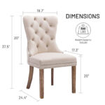 Dining Chairs Set of 6, Luxury Upholstered Velvet Kitchen Chairs Side Chair with Padded Seat Back and Solid Wood Legs - N/A - Image 26