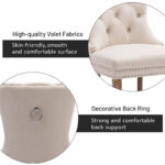Dining Chairs Set of 6, Luxury Upholstered Velvet Kitchen Chairs Side Chair with Padded Seat Back and Solid Wood Legs - N/A - Image 27