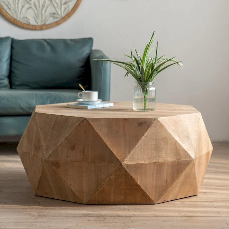 9284536664223_559050 Three-dimensional Embossed Pattern Design American Retro Style Coffee Table - Image 1