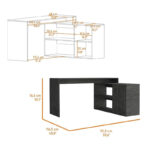 Dallas L-Shaped Home Office Desk, Two Shelves, Single Door Cabinet - Image 5