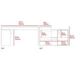 Dallas L-Shaped Home Office Desk, Two Shelves, Single Door Cabinet - Image 7