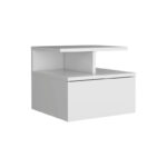 Adele Floating Nightstand with Open Shelf, Drawer, White