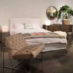 Stetson Ivory Linen Upholstered Slipcover Style Platform Panel Bed, Eastern King - Image 4