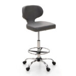 PU Leather Office Chair Swivel Adjustable Rolling Stool with Wheels - Image 2