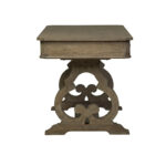 Simply Elegant White, Brown, & Heathered Taupe Writing Desk - Image 4