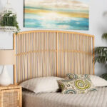 Malvina Modern Bohemian Natural Rattan Wall-mountable Headboard-Queen - Image 6