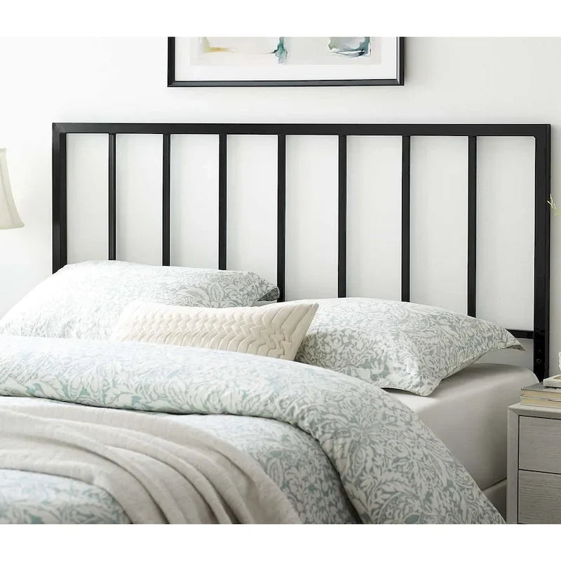 9285216567455_553973 Kenvil Classic Queen Size Black Metal Headboard - Image 1