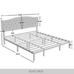 Classic Linen Button Tufted Upholstered Platform Bed - Image 20