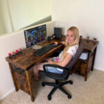Farmhouse L Shaped Home Office Computer Desk with Storage Cabinet - Image 7