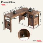 Farmhouse L Shaped Home Office Computer Desk with Storage Cabinet - Image 10