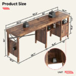 Farmhouse L Shaped Home Office Computer Desk with Storage Cabinet - Image 11