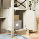 Farmhouse L Shaped Home Office Computer Desk with Storage Cabinet - Image 29