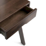 Solid Wood Contemporary 36 inch Wide Modern Leaning Desk in Warm Walnut Brown - Image 4