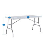 Folding Table Foldable Table Portable Collapsible Table Multipurpose Rectangular Resin Fold Up Table for Outdoor Camping - Image 10