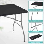 Folding Table Foldable Table Portable Collapsible Table Multipurpose Rectangular Resin Fold Up Table for Outdoor Camping - Image 14