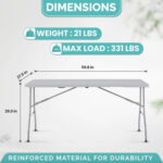Folding Table Foldable Table Portable Collapsible Table Multipurpose Rectangular Resin Fold Up Table for Outdoor Camping - Image 23
