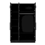 Glass Door Wardrobe Armoire Storage Closet with Light Display Cabinet - Image 11