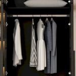 Glass Door Wardrobe Armoire Storage Closet with Light Display Cabinet - Image 15