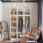 Glass Door Wardrobe Armoire Storage Closet with Light Display Cabinet - Image 19
