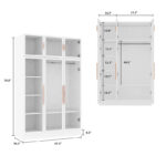 Glass Door Wardrobe Armoire Storage Closet with Light Display Cabinet - Image 31