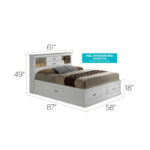 Louis Philippe Full Storage Platform Bed with 6 Storage Drawers - Image 11
