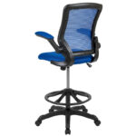 Mid-Back Mesh Ergonomic Drafting Chair with Foot Ring and Flip-Up Arms - Image 30