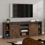 Farmhouse 85 inch TV Stand Console for TVs up to 95 inches, No Assembly Required, Aged Whiskey Finish - Image 2