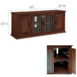 80360 Burnished Oak Leaded Glass TV Stand - Image 9