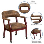 Conference Chair with Accent Nail Trim and Casters - Image 3