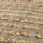 Binita Grey / Brown Hemp Wool & Cotton Square Pouf - Image 6