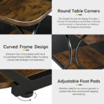 39 Inche 2-Tier Square Coffee Table with Metal Frame for Living Room - Image 4