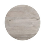 36 Inch Coffee Table, Handcrafted Drum Shape, Washed White Mango Wood - Image 8