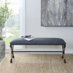 Firth Rustic Navy Bench - 48W x 21H x 16D - Image 4