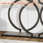 Gold Console Table, 55 inch Faux Marble Entryway Table Narrow Long Sofa Table - Image 9
